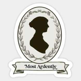 Pride and Prejudice Quote Silhouette of Writer Jane Austen Sticker